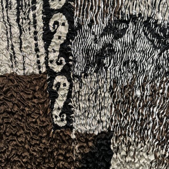 Joseph Ribkoff Jacket Women's Black Brown Trends Textured Zip Up 3/4 Sleeves - Picture 6 of 7